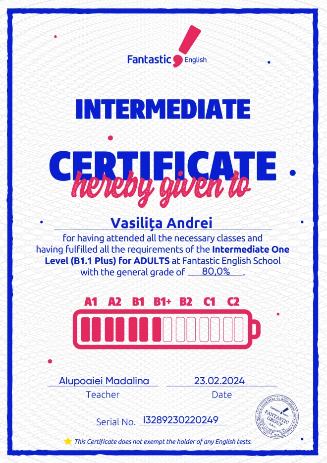 Intermediate English Certificate